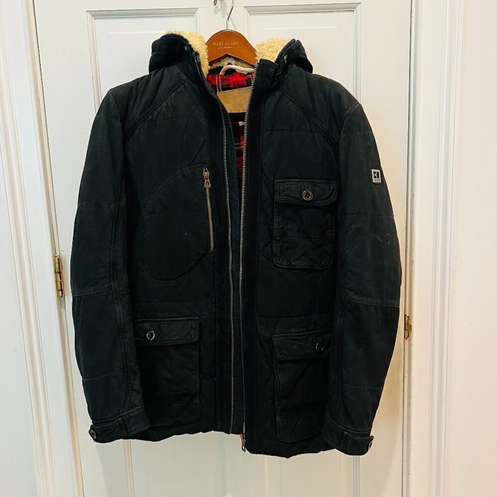 Vintage Hugo Boss Men's Large Cargo Bomber Jacket